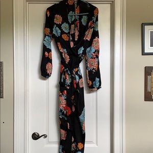 Black and floral print jumpsuit